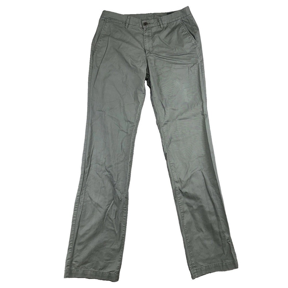 Bonobos Men's Chino Grayish Green Flat Front Pants Size 33x36 (actual 33x34.75)